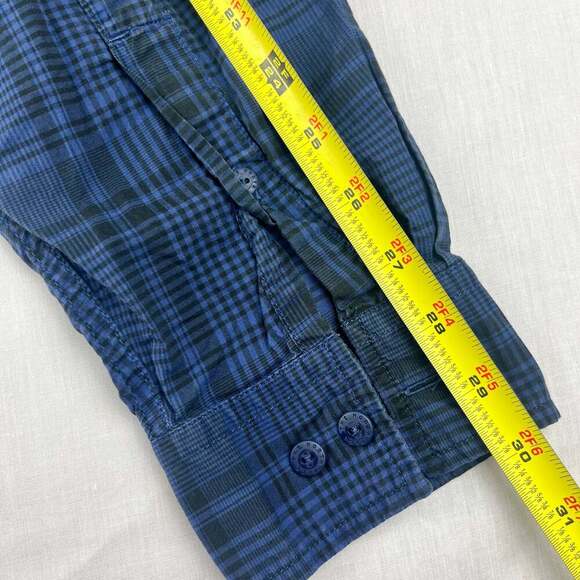 The North Face Men's Large Blue Plaid Long Sleeve Button Down Shirt Western - Picture 11 of 11